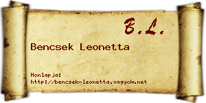 Bencsek Leonetta névjegykártya